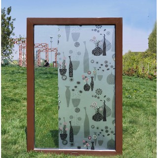 1 mét decal dán kính mờ bình hoa nghệ thuật có keo sẵn