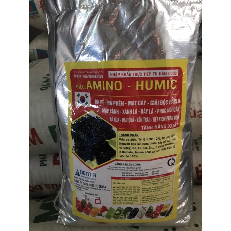 Phân bón hữu cơ chuyên dùng hoa Hồng ,rau màu cây kiểng AMINO-HUMIC (túi 500g)