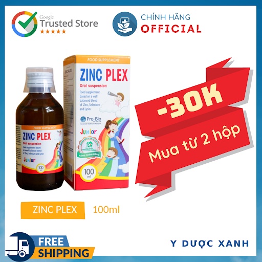 Mua [Chính Hãng] ZINC PLEX, 100ml, Bổ sung kẽm cho bé, trẻ em, trẻ sơ sinh biếng ăn - Y Dược Xanh