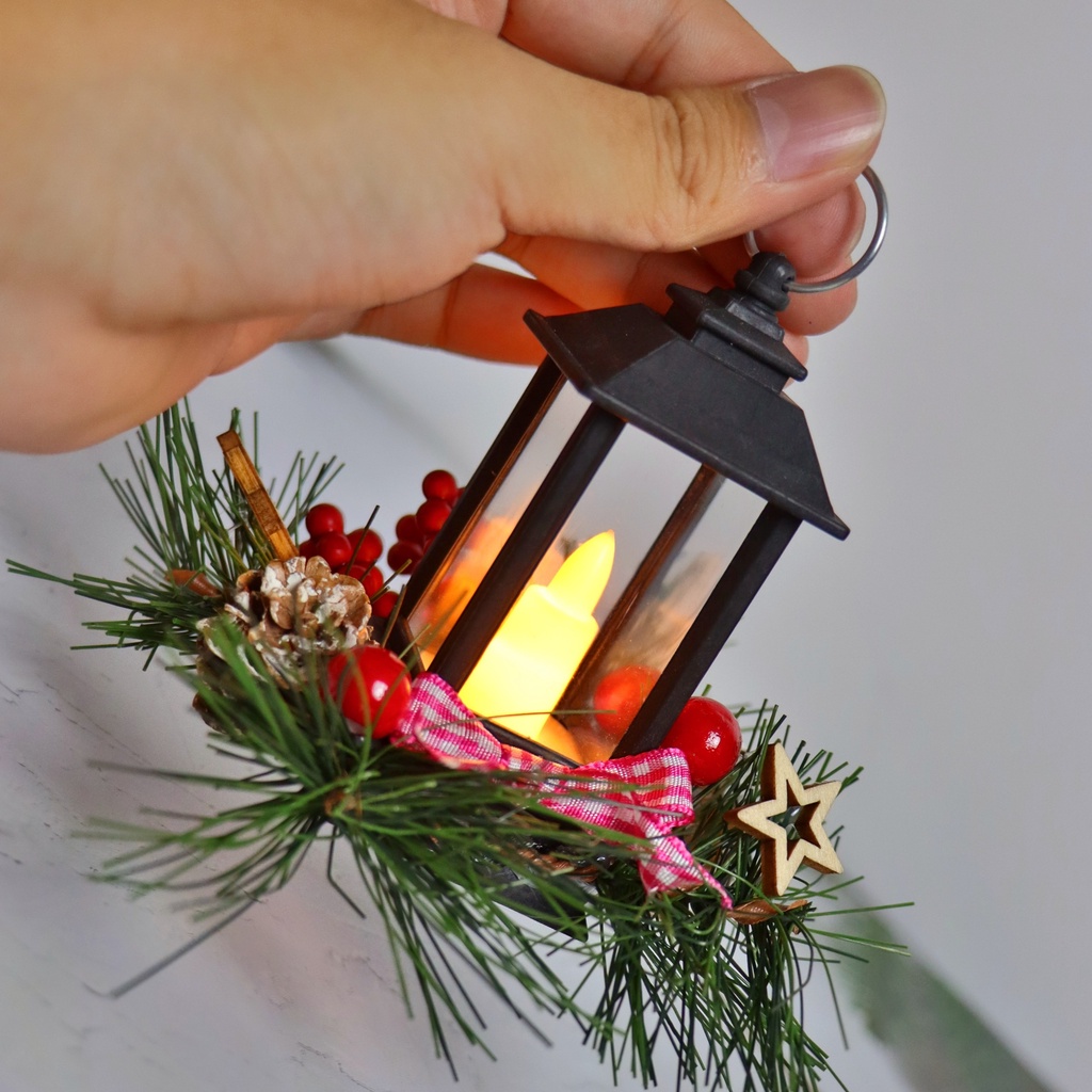 Nến Điện Tử Hình Ngôi Nhà Cổ Nến Trang Trí Giáng Sinh Noel