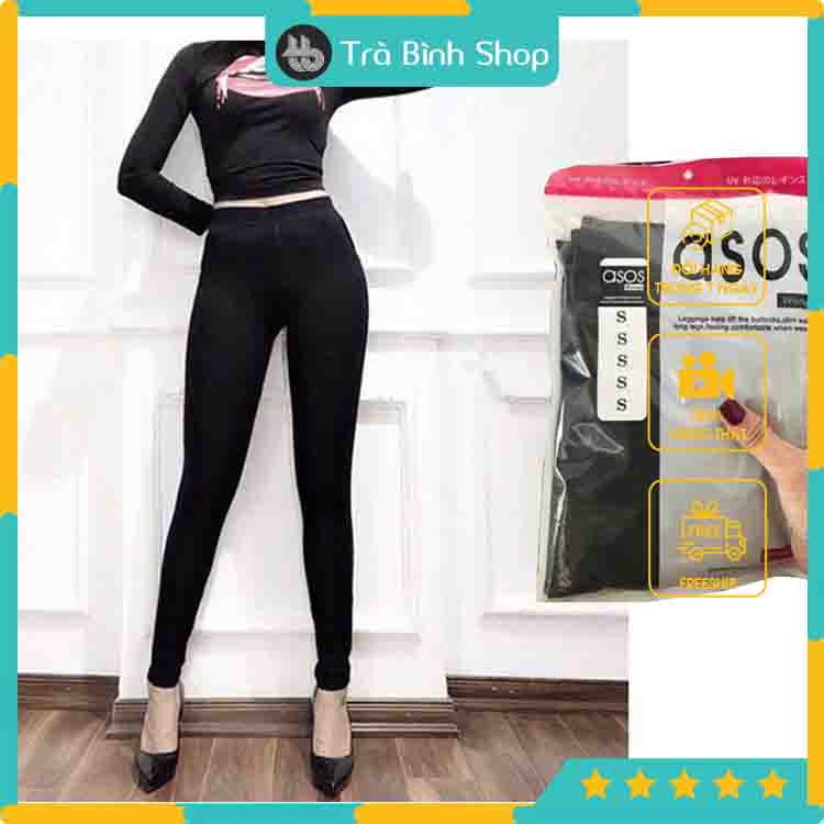 Quần Legging Nữ ASOS Nâng Mông Tôn Dáng Cạp Cao Có Túi Thun Ôm Siêu Co Dãn 4 Chiều Có Hộp VNXK