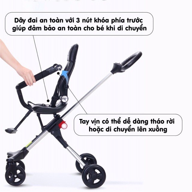  XE ĐẨY 2 CHIỀU 3 TƯ THẾ V-BABY V4