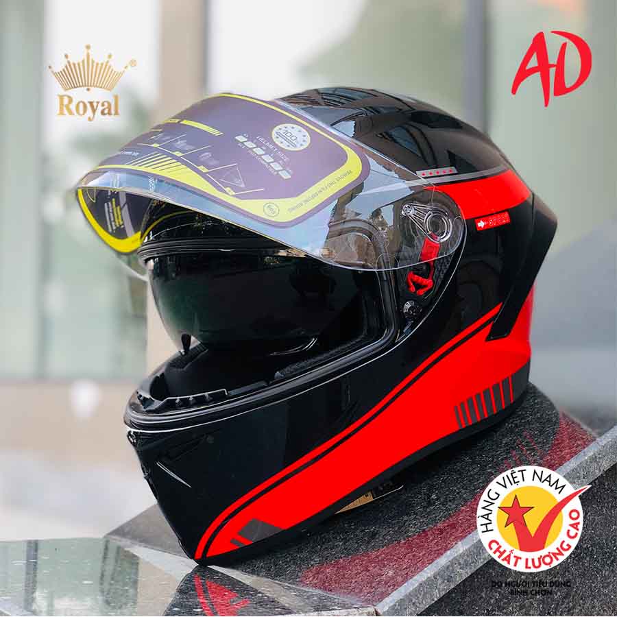 Mũ bảo hiểm fullface Royal M266 chính hãng có 2 kính, freeship toàn quốc