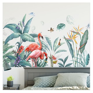 Giấy Dán Tường Hình Lá Và  Chim Hạc