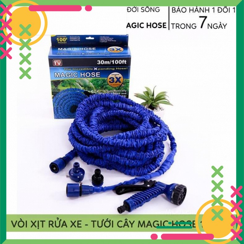 🔏Hàng Loại 1🔏 Vòi Rửa Xe, Tưới Cây, Vòi Xịt Rửa Thông Minh Giãn Nở Magic Hose Giãn Nở 15/30M