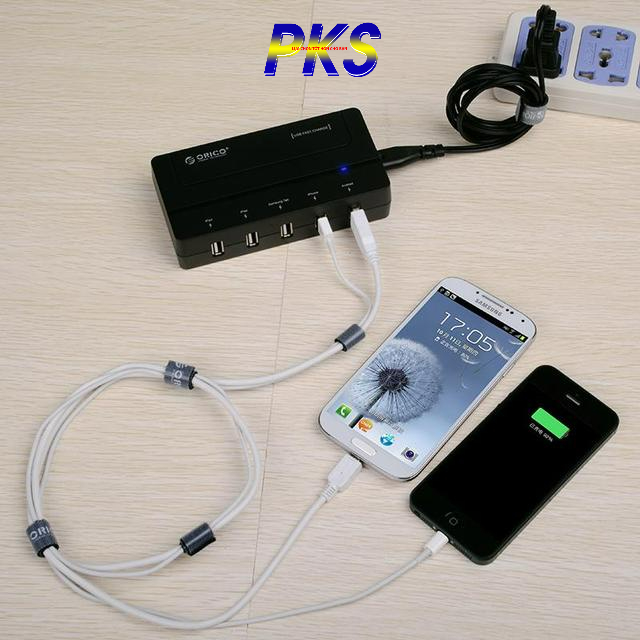 Bộ sạc để bàn ORICO DCH-5U 5 cổng nhanh USB 5V 6A Tối đa 30W màu đen - Hàng chính hãng