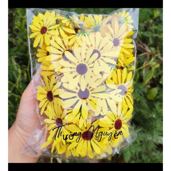 trang trí bánh kem sinh nhật [FREESHIP❤️] sét 100 bông hoa cúc đủ size 3-4-5cm