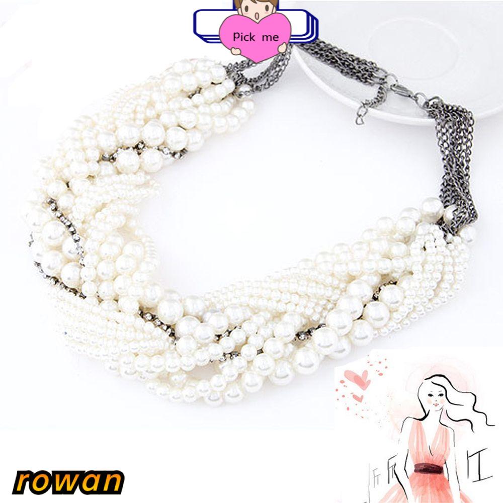 Vòng Cổ Choker Nhiều Lớp Đính Ngọc Trai Giả Sang Trọng Cho Cô Dâu