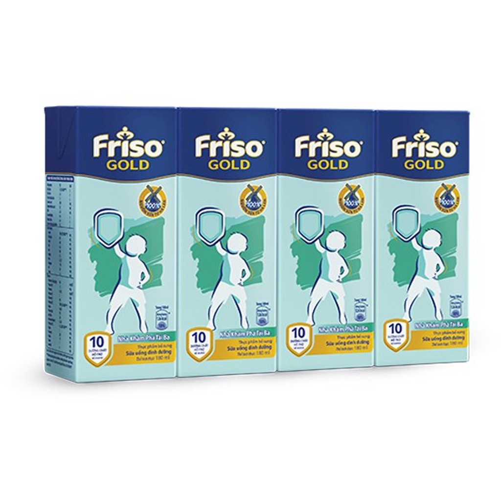 DATE 2024-Lốc 4 Hộp Sữa Bột Pha Sẵn Friso Gold Vani (4 x 180ml)