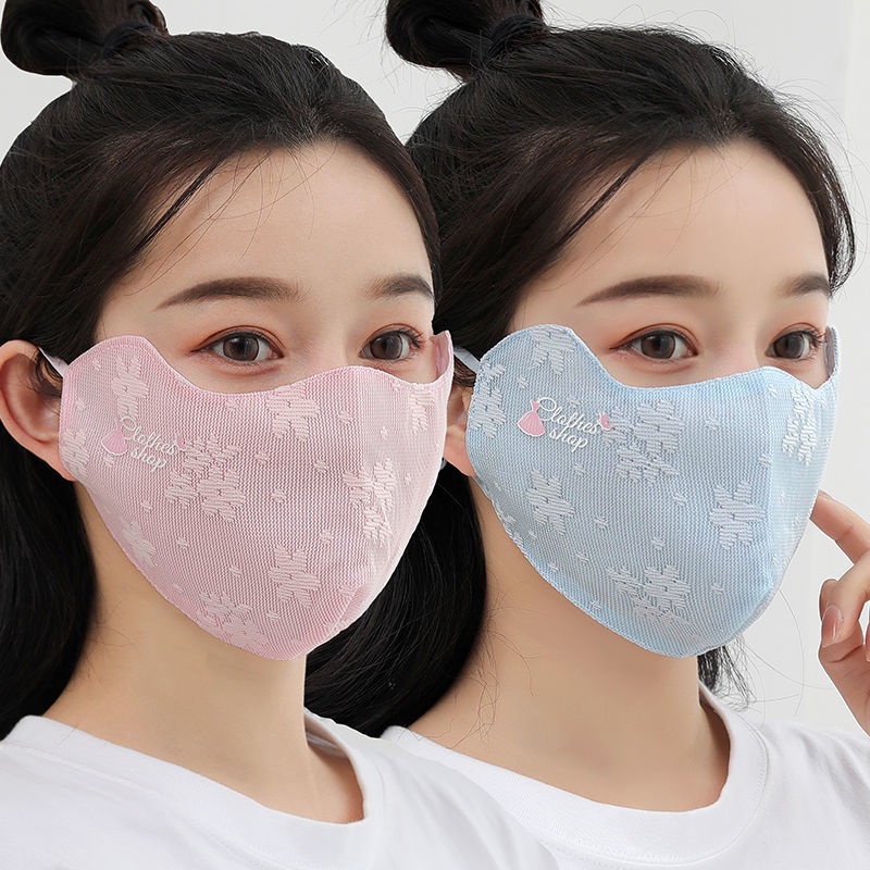 Spring and Summer lace mask women's thin sun-proof breathable goddess sexy washable veil face towel face cover large cloth mask