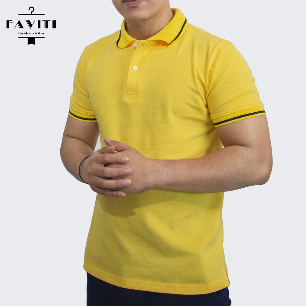 [Mã SKAMSALE07 giảm 10% TỐI ĐA 100K đơn150K] Áo Phông Thun Nam có cổ bẻ đẹp tay ngắn áo Polo cao cấp giá rẻ FAVITI AT02 | BigBuy360 - bigbuy360.vn
