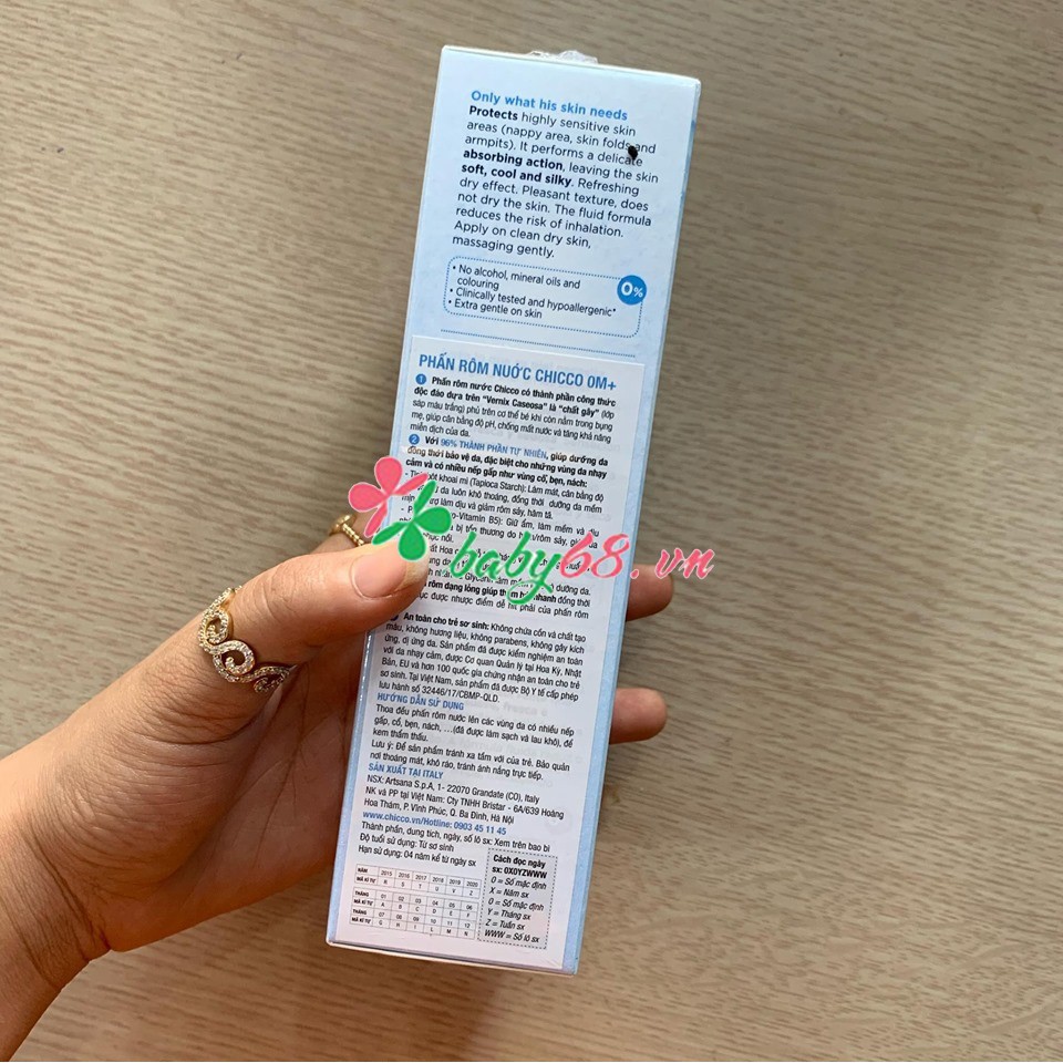 Phấn rôm nước 100ml Chicco-0M+