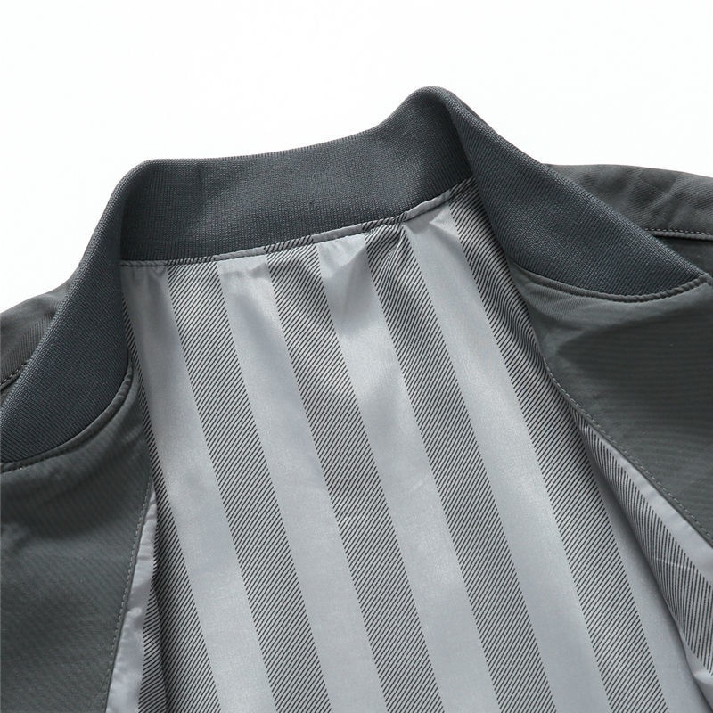 Áo khoác dáng rộng phối sọc ca rô thời trang xuân thu cho nam trung niên