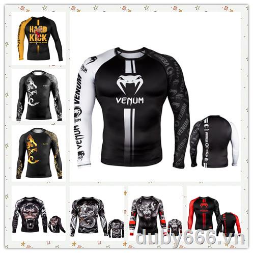 Áo Thun Tay Dài In Chữ UFC Muay Thai Cá Tính ♣✇ Áo Thun Thể Thao Ôm Sát Nhanh Khô Chuyên Dụng Tập Boxing MMA