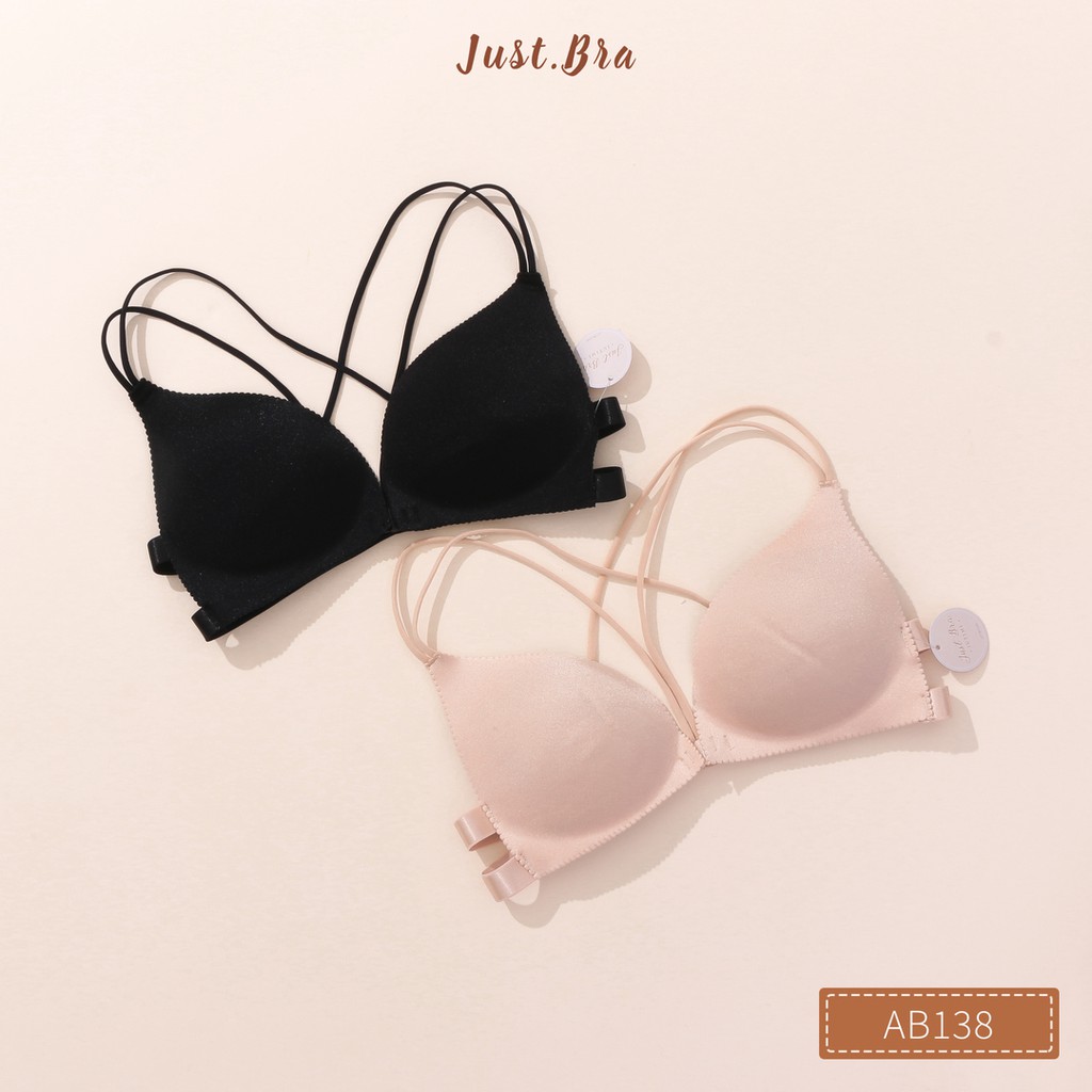 Áo bra Just Bra mút bàn tay dây cài trước, mút mỏng, dây lưng AB138