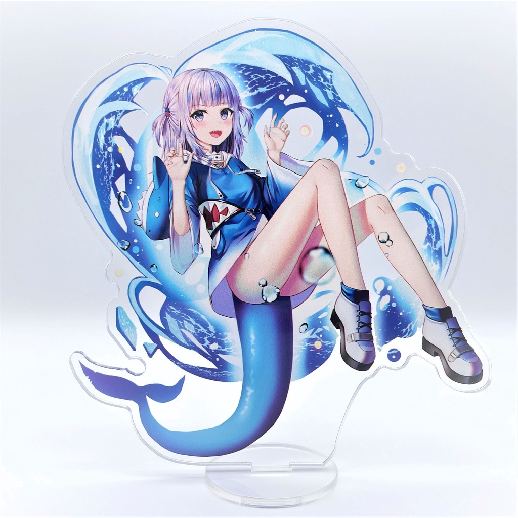 Mô hình đứng standee bằng arcrylic Hololive nhân vật Vtuber bóng chày decor góc học tập để bàn làm việc cao 15cm