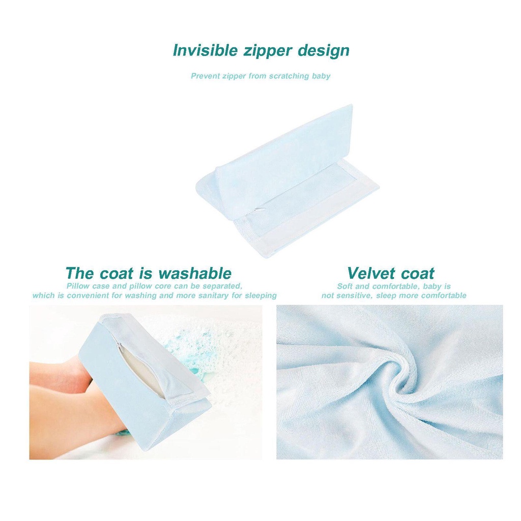 SUSANS Gối Nằm Chống Lăn Có Thể Giặt Sạch Dành Cho Bé 45° Ống Hút Chất Lượng Cao Chuyên Dùng