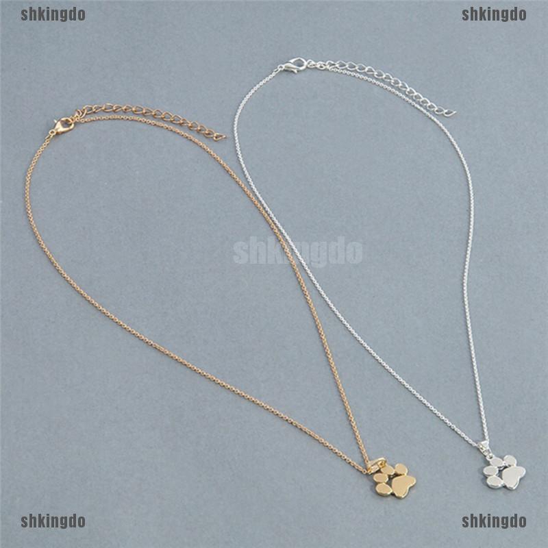 Dây chuyền có mặt hình dấu chân chó mèo dễ thương cho nữ