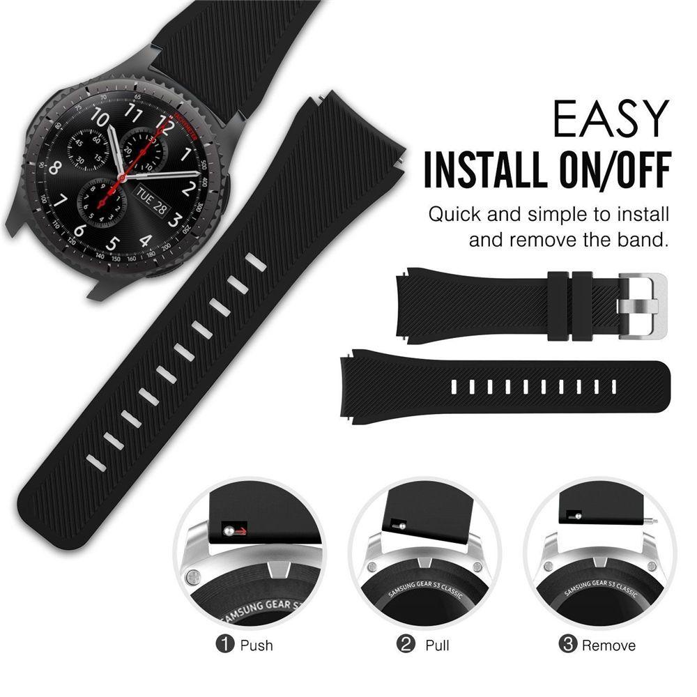 BTLIMER Dây Đeo Thay Thế Chất Liệu Silicon Màu Trơn Cho Samsung Gear S3 Frontier Classic