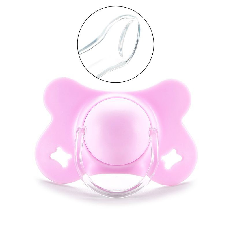 INN Baby with Lid Butterfly Shape Round and Flat Teat Silicone Sleep Pacifier Newborn Boys Girls Bite Chew Supplies