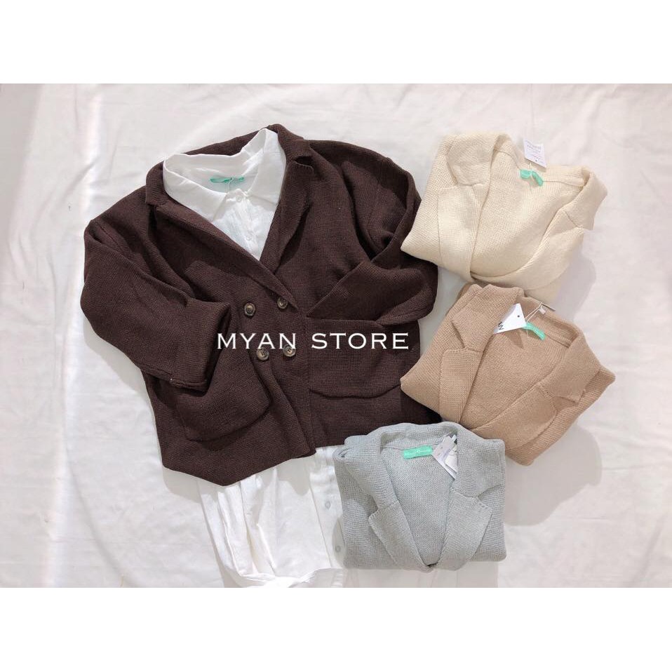 Len cadigan cổ pyjama