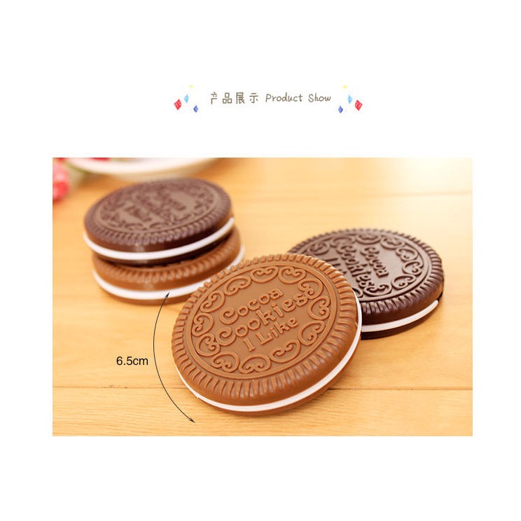 Gương Trang Điểm Hình Tròn Kèm Lược Gấp Gọn Tiện Dụng