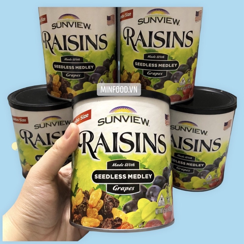 Nho khô Mỹ chính hãng Sunview Raisins 425gr