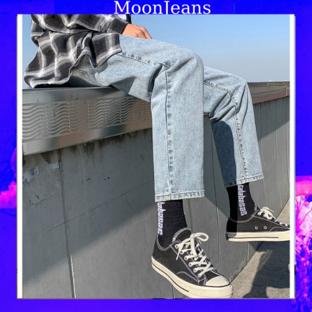 Quần jeans baggy nam xanh phong cách Hàn Quốc hot trend 2022