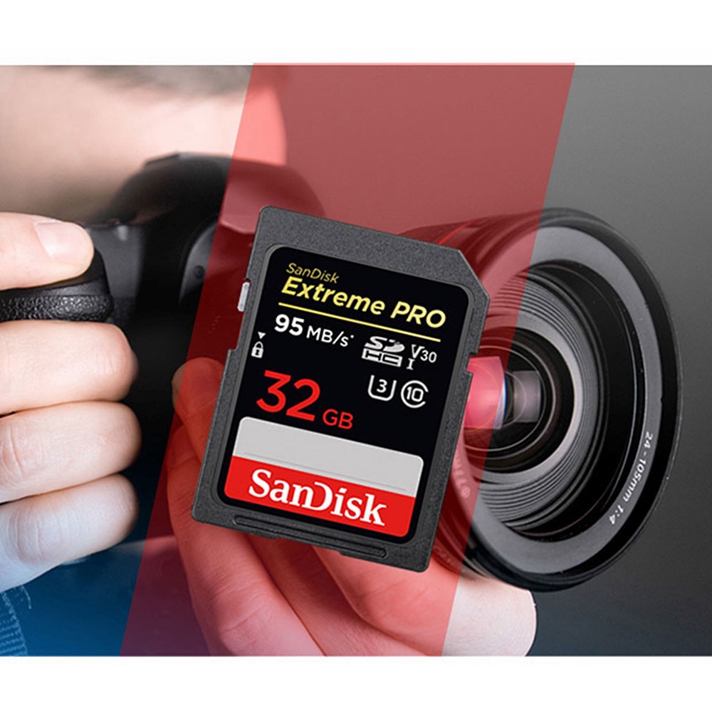 Thẻ Nhớ Sandisk 32gb Sd C10 U3 V30 95mb / S Read 90mb / S Write 4k Uhd Cho Máy Ảnh