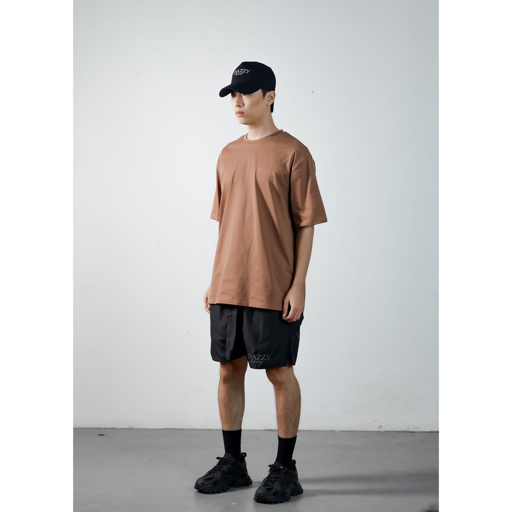 Áo Thun Nam Cổ Tròn Vải Cotton Dày Dặn Tay Ngắn Snazzy Nâu Đá