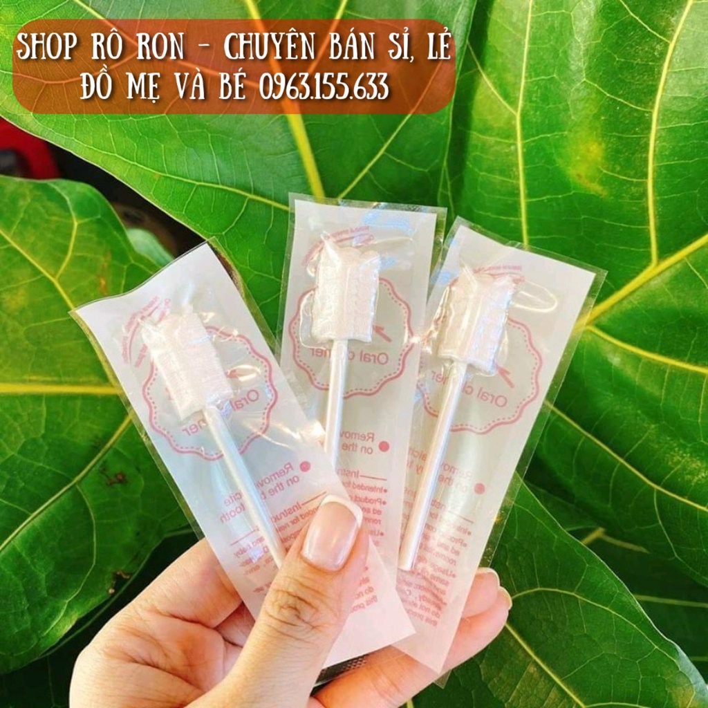 Que gạc rơ lưỡi VCOOL - Hộp 30 que tưa lưỡi VCOOOL vệ sinh miệng cho bé sơ sinh - Shop Rô Ron