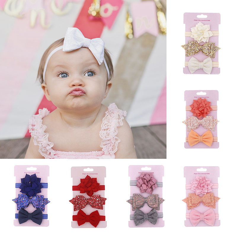 Bộ 3 Băng Đô Co Giãn Xinh Xắn Cho Bé Gái