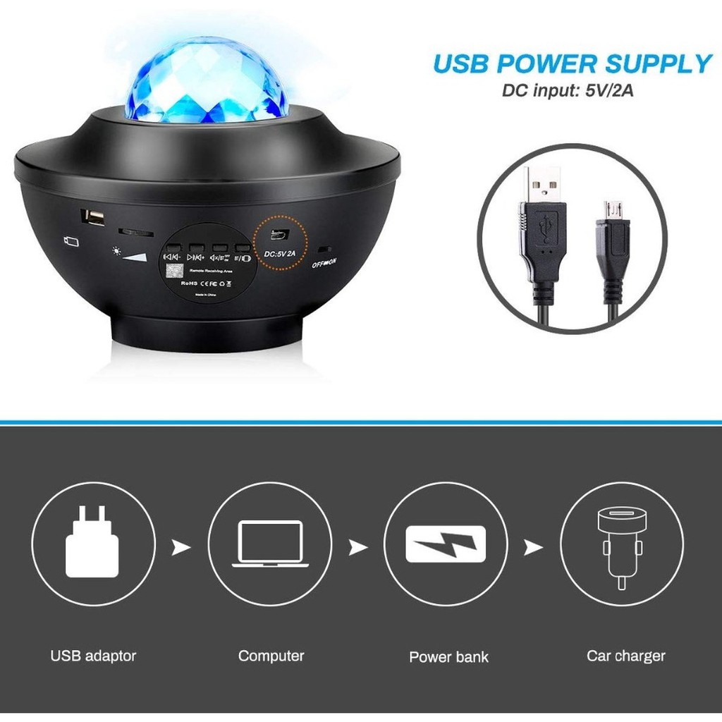 Loa Bluetooth Hình Bầu Trời Sao Có Đèn Chiếu Hình Bầu Trời Sao Galaxy 21 Chế Độ Có Đèn LedSALE TẾT