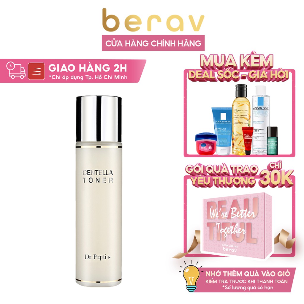 Nước Hoa Hồng DR PEPTI Se Khít Lỗ Chân Lông, Phục Hồi Tế Bào Da Dr Pepti Centella Toner 180ml