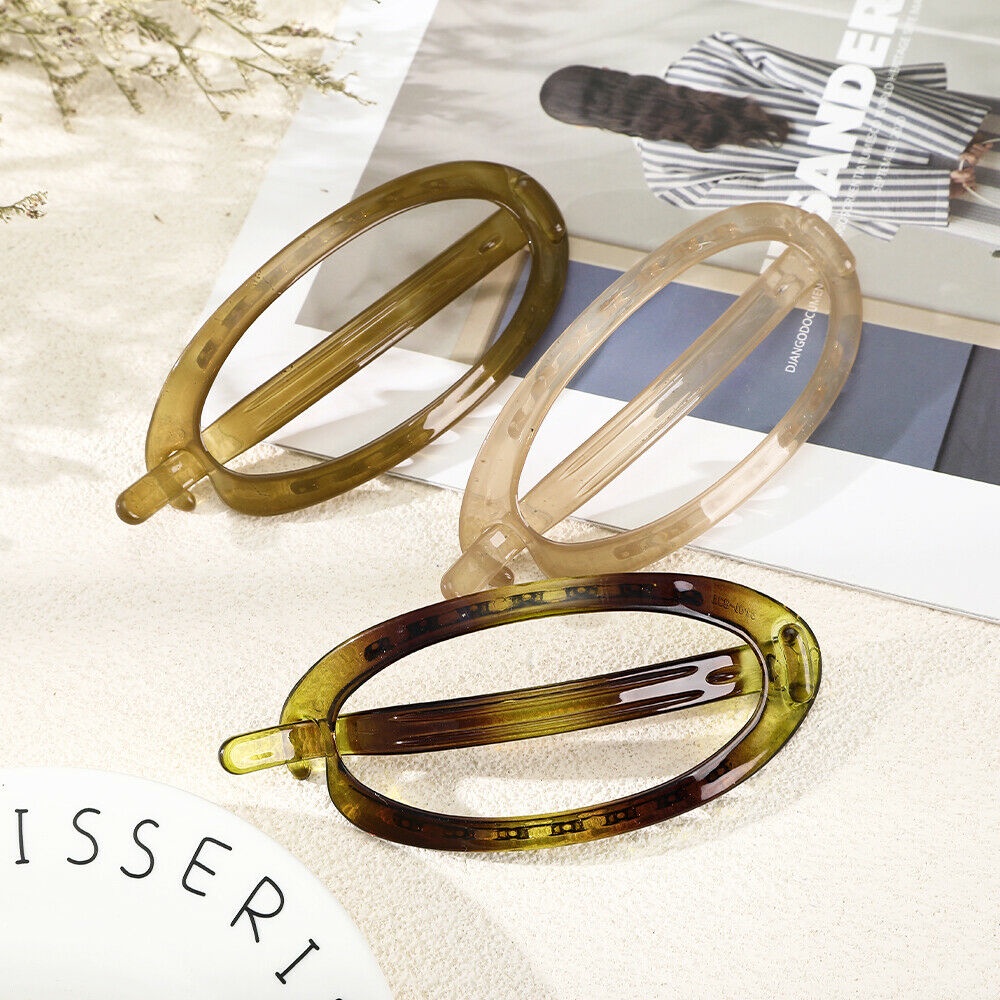 Kẹp tóc Haimeikang 12cm hình oval thời trang cho nữ