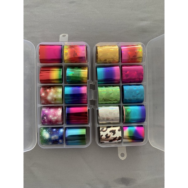 Set foil hoạ tiết tráng gương Hologram trang trí móng tay - Phan Dũng