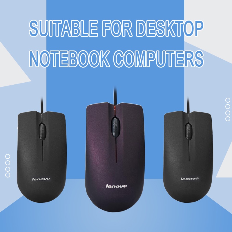 Chuột Quang Có Dây Lenovo M20 1000 DPI 2 Màu Cho Máy Tính