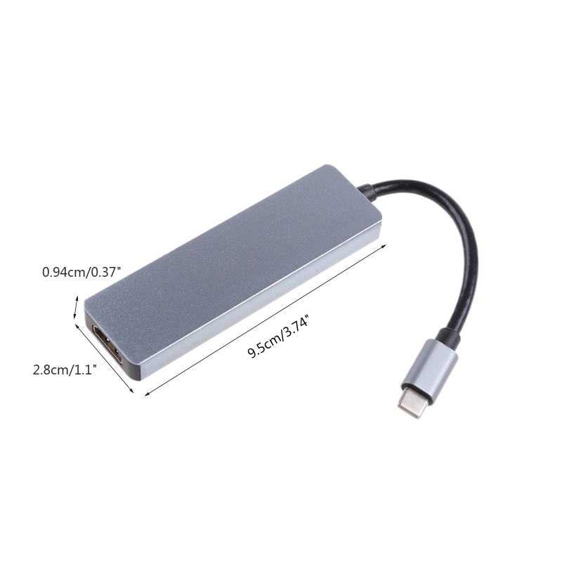 Bộ Hub USB C 5 Trong 1 Tốc Độ Cao Đầu Đọc Thẻ Nhớ SD / TF Chuyển Đổi USB3.0 4K 30Hz