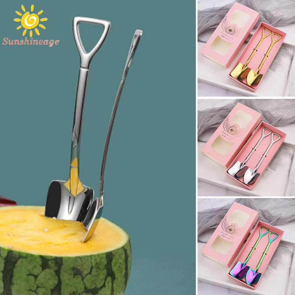 Set 2 Muỗng Cà Phê Hình Xẻng Độc Đáo