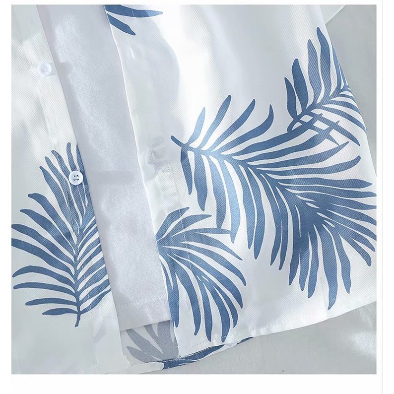 Áo sơ mi nam ngắn tay họa tiết lá cọ, thích hợp du lịch đi biển, hàng nhập Quảng Châu | BigBuy360 - bigbuy360.vn