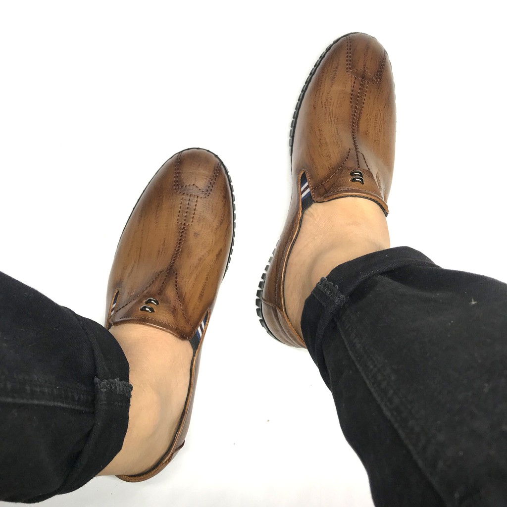 Giày lười nam khâu đế Lucacy da bò cao cấp T286NN