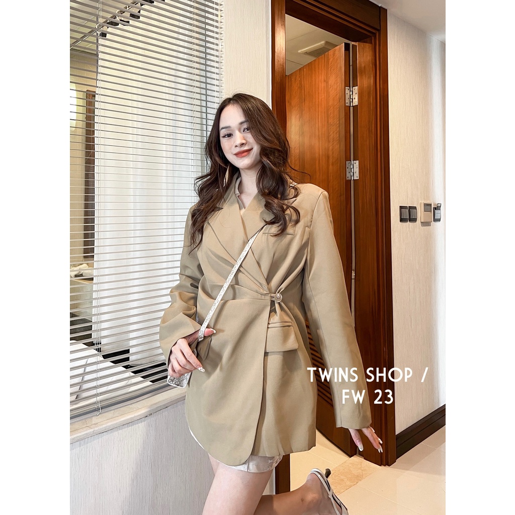 Áo khoác blazer cài khuy lệch dúm 3330 BORA