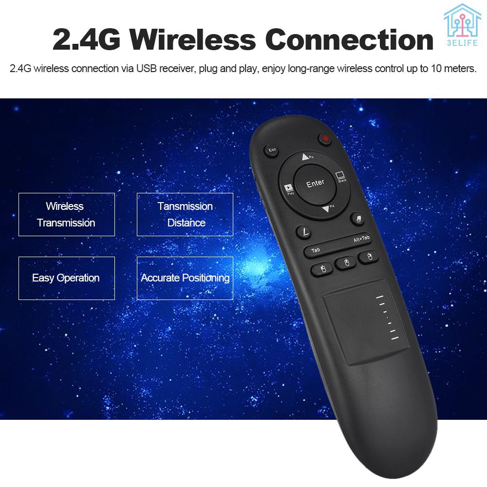 【E&V】VIBOTON 504T Laser Pointer 2.4G Wireless Remote Control PPT Presenter Handheld Touchpad Mouse for Android TV Box Notebook Smart TV