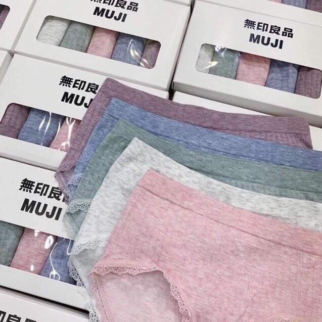 Hộp 5 Quần Lót Mujji Nữ Kháng Khuẩn Màu Muối Tiêu.