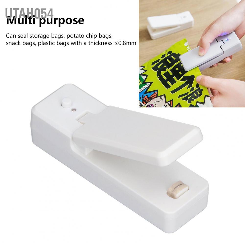Utah054 Portable Mini Bag Sealer with Magnet USB Charging Plastic Sealing Machine for Home Kitchen Use