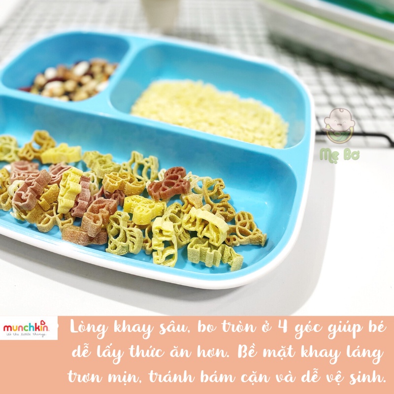 [Chính hãng] Khay/ Đĩa ăn dặm chia ngăn chống trượt cho bé ăn dặm Munchkin