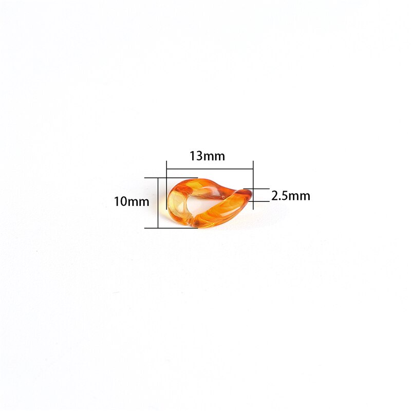 Bộ 100 hạt nối mở rộng bằng acrylic phẳng xoắn hình bầu dục làm đồ trang sức