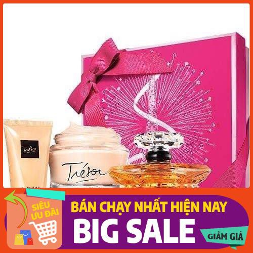 Set 3 món : Nước hoa Lancome Tresor EDP 100ml, NH 30ml, 1 kem dưỡng 200ml