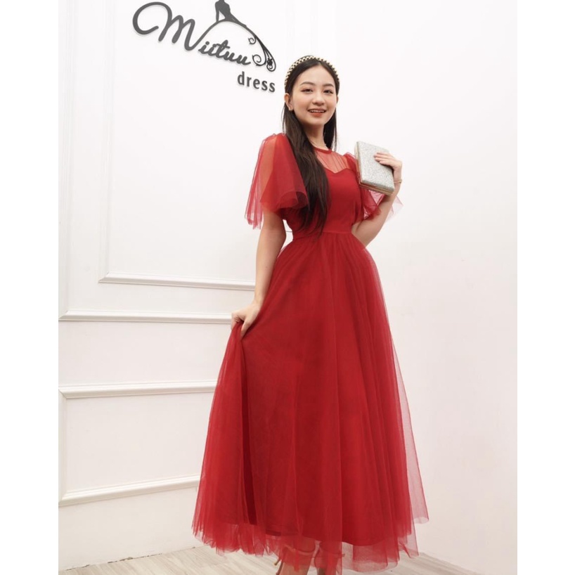 Mẫu Mới Thiết Kế Hợp Thời Trang -- Đầm Lưới Cực Thanh Lịch Dịu Dàng Đẹp Y HÌnh UP