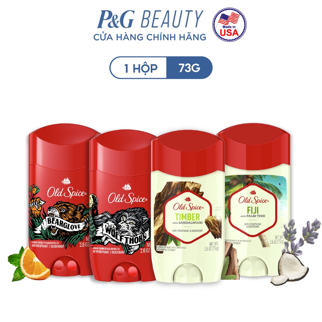 Sáp Khử Mùi & Ngăn tiết Mồ hôi Old Spice nhiều mùi hương 73g